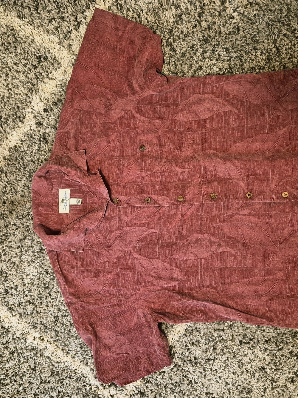 Island Shores Men's Button Front Shirt Red XL Brand New
